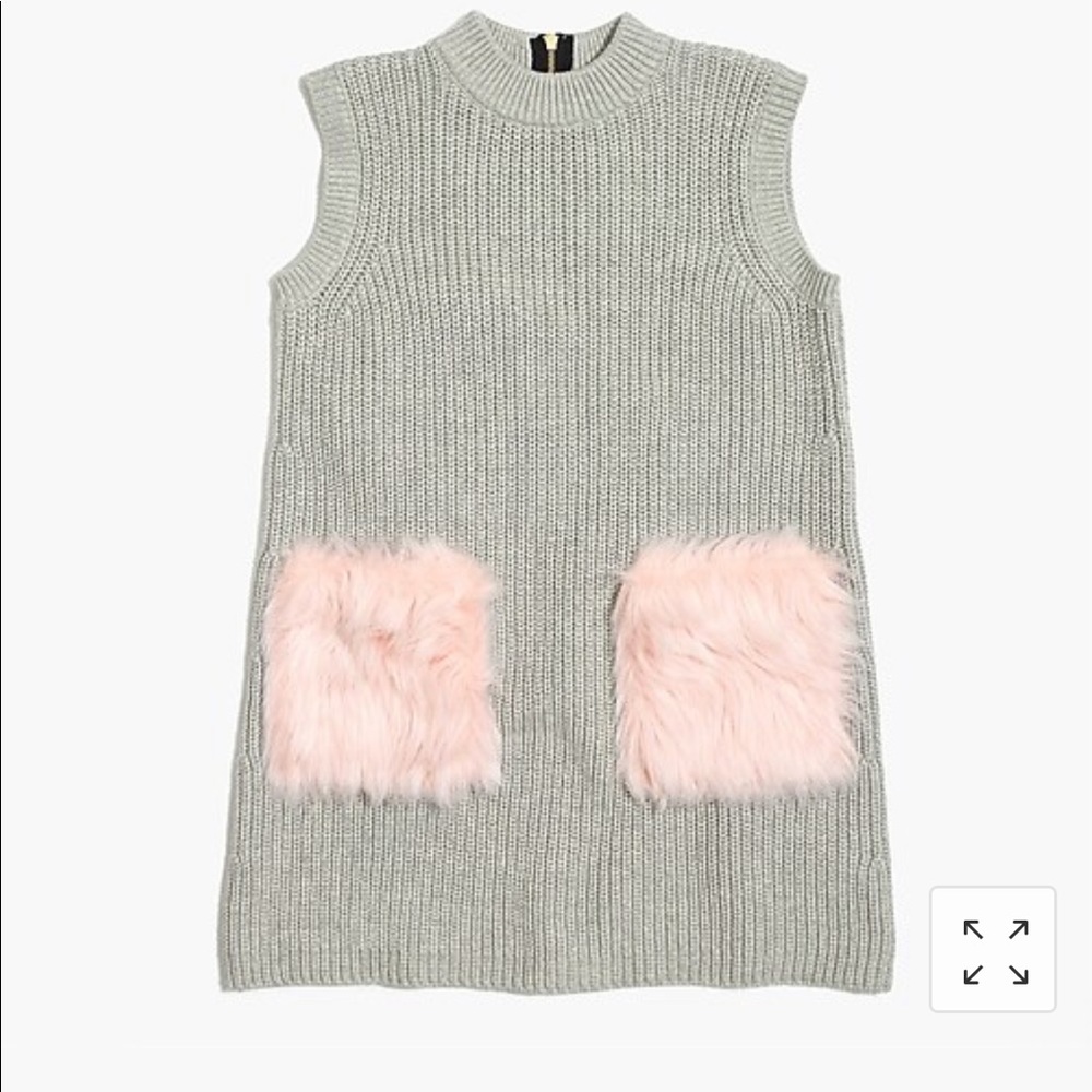 Crewcuts faux fur pocket sweater dress